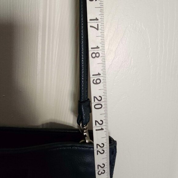 The Sak Blue Leather Handbag w/ Beaded Flowers - Picture 3 of 7